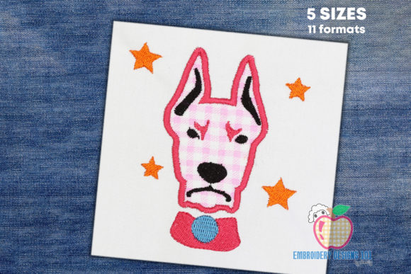 Doberman Dog Face Applique Review