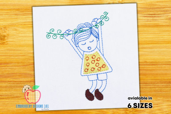 Review: Girl Hanging from Branch Embroidery Design
